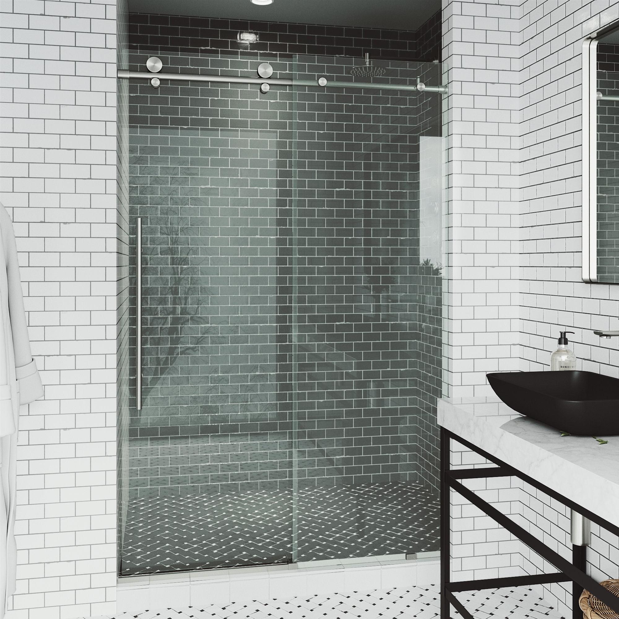 Elan E-Class 44-48" W x 76" H Sliding Frameless Shower Door with 3/8" Clear Glass