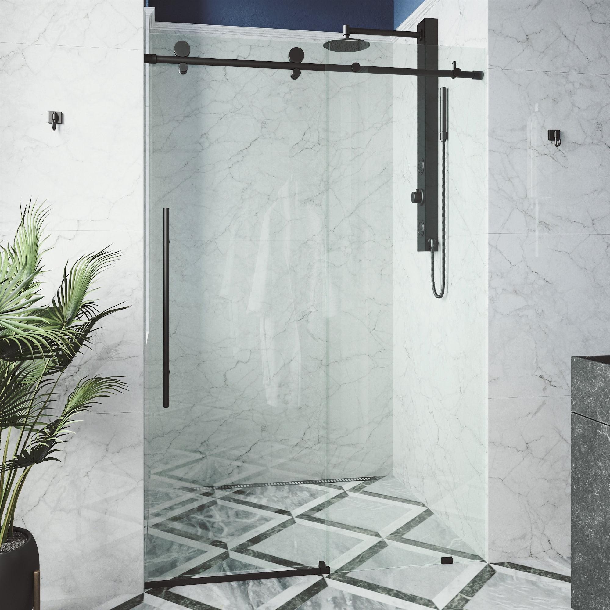 Elan E-Class 56-60" W x 76" H Sliding Frameless Shower Door with 3/8" Clear Glass