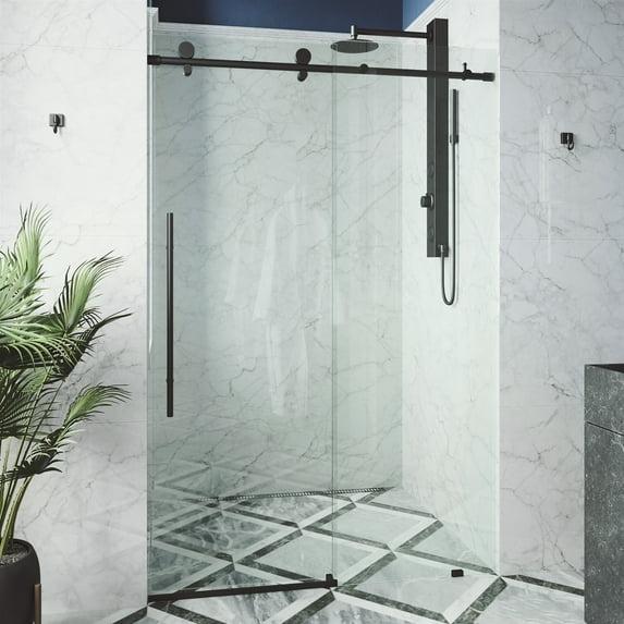 Elan E-Class 56-60" W x 76" H Sliding Frameless Shower Door with 3/8" Clear Glass