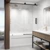 Elan 56-60" W x 66" H Sliding Frameless Tub Door with 3/8" Clear Glass