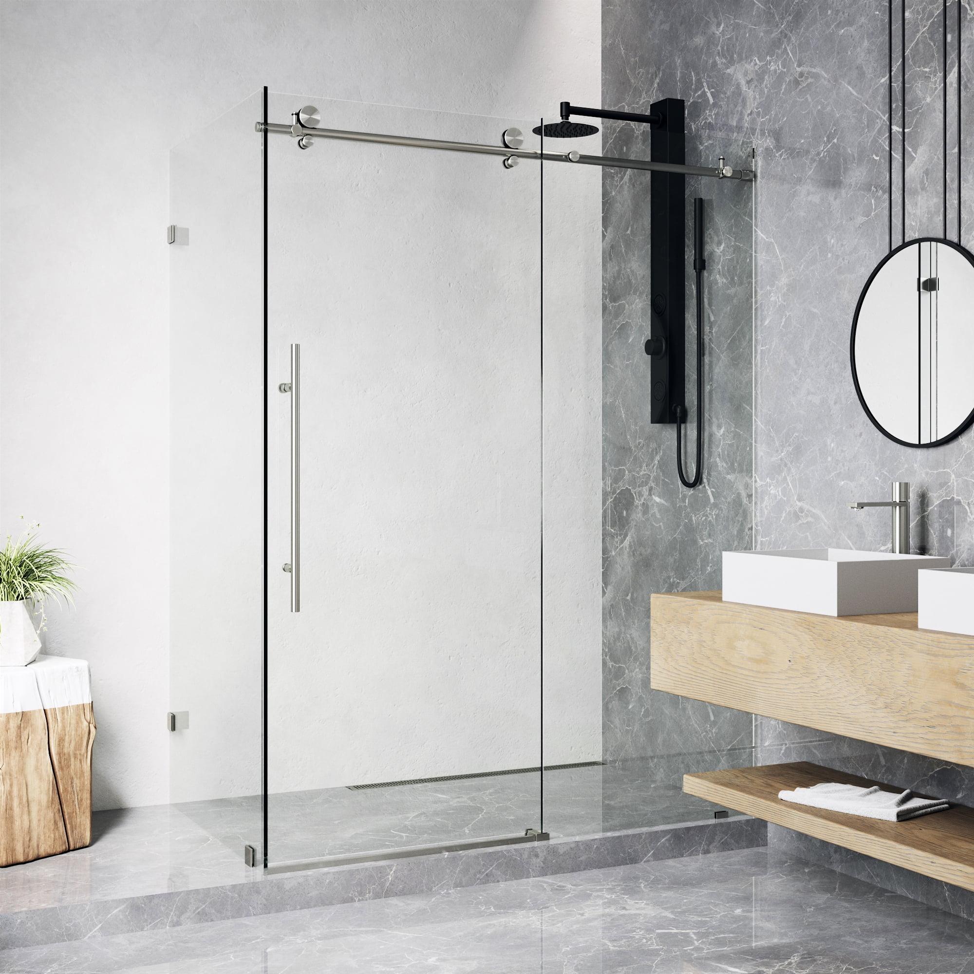 Elan E-class 46" W x 34" D x 76" H Sliding Frameless Shower Enclosure with 3/8" Clear Glass
