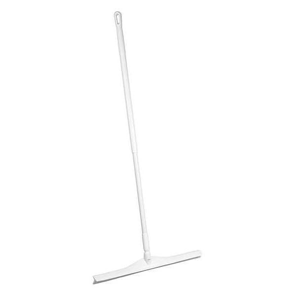 White 24-Inch Fiberglass Floor Squeegee with Rubber Blade