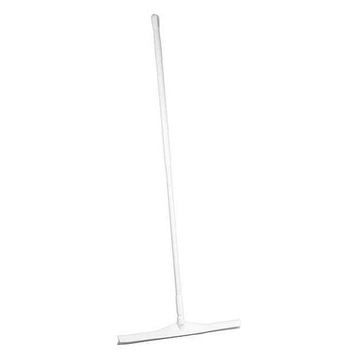 White 24-Inch Fiberglass Floor Squeegee with Rubber Blade