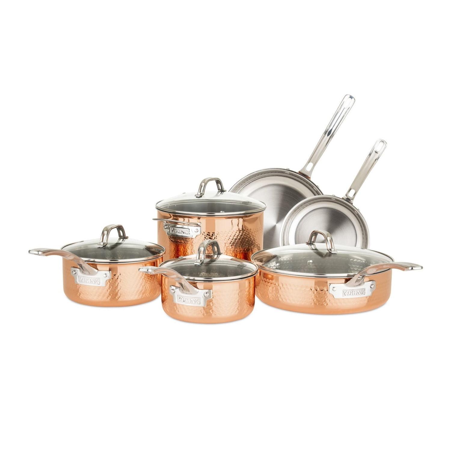 Viking Hammered Copper Clad 10 Piece Cookware Set