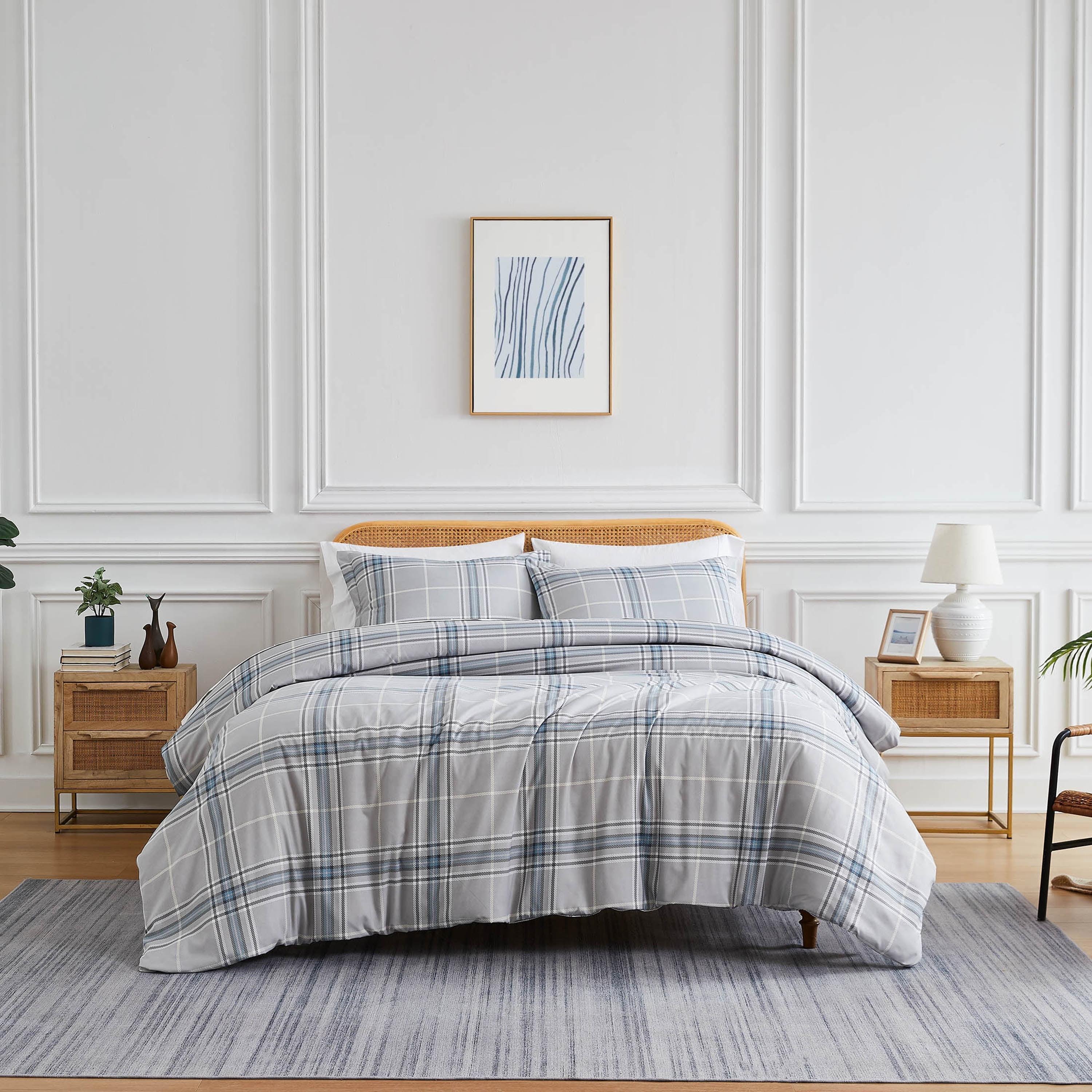 SouthShore Fine Linens Vilano Plaid Oversized Microfiber Duvet Cover Set by Southshore Fine linens