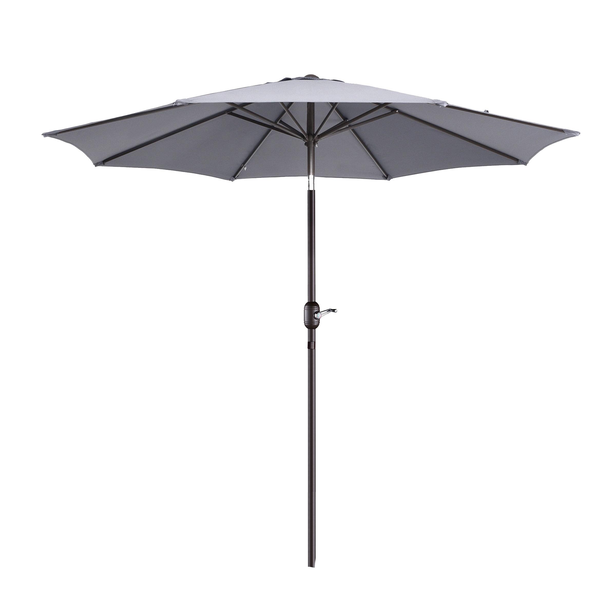 Villacera 9FT Outdoor Patio Umbrella Shade with Auto Tilt, Gray