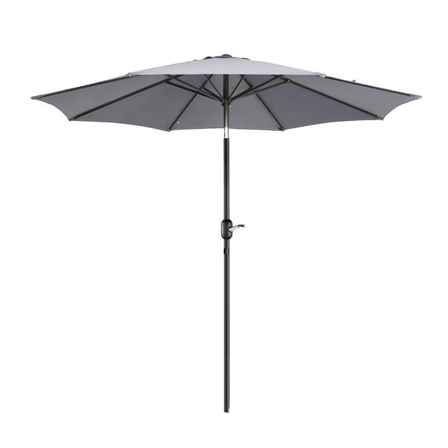 Villacera 9FT Outdoor Patio Umbrella Shade with Auto Tilt, Gray