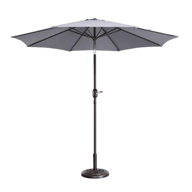 Villacera 83-OUT5446 9 ft. Outdoor Patio Umbrella with 8 Ribs - Gray