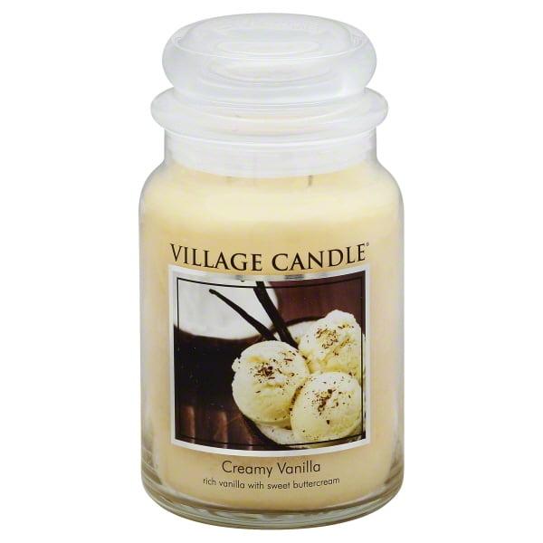 Village Candle Creamy Vanilla Scented Jar Candle, 26 oz