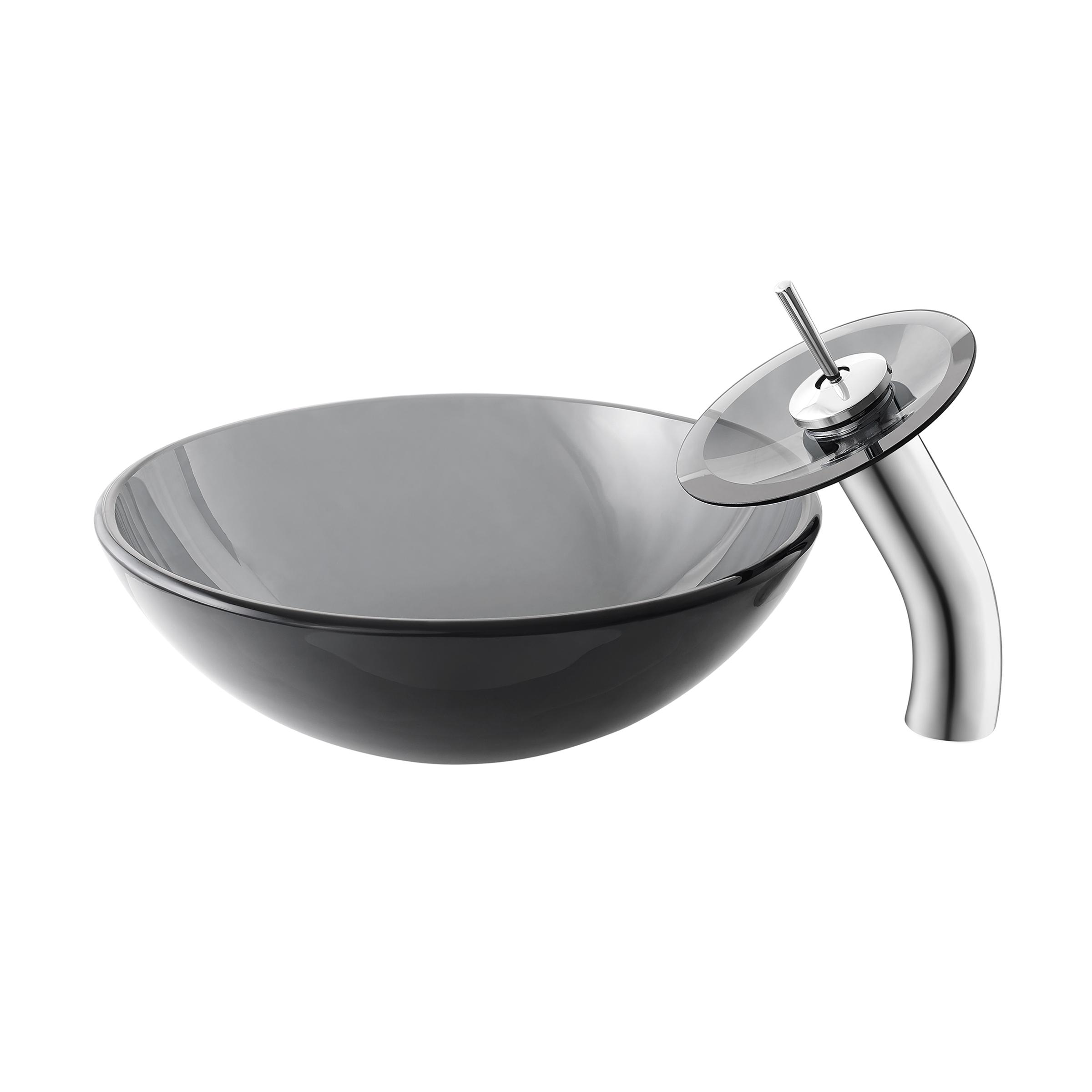 Cascade 16.5 Glass Vessel Sink with Faucet