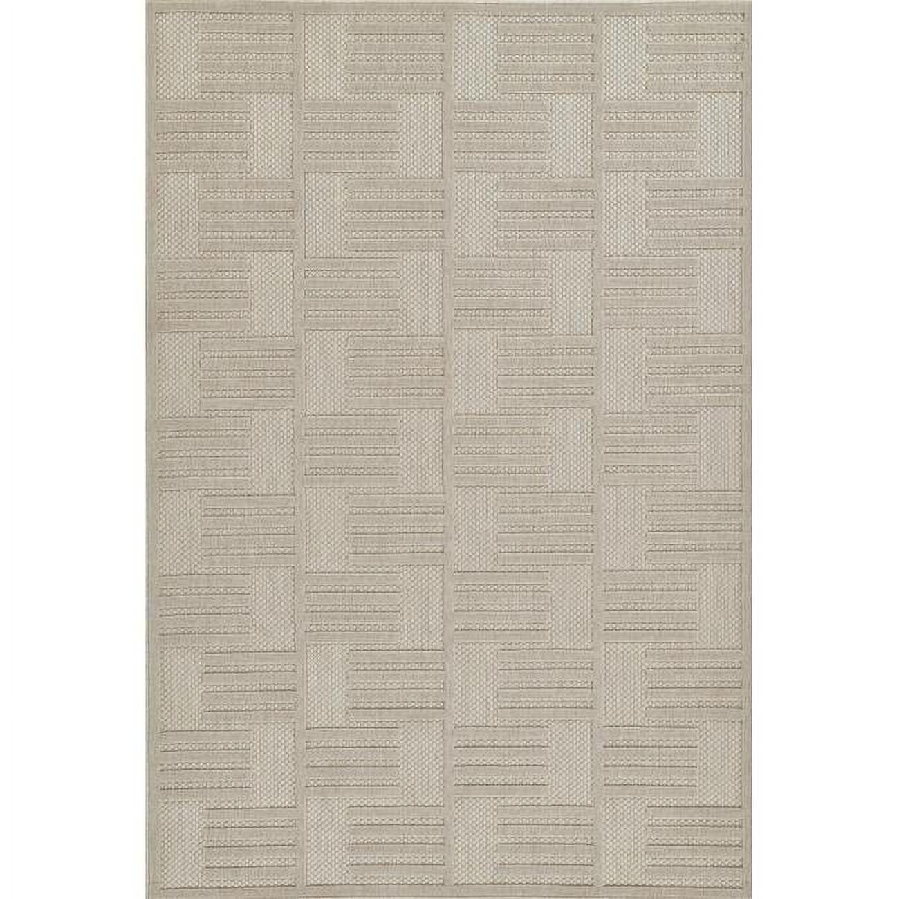 Momeni Dante Geometric Machine Loomed Indoor/Outdoor Rug Beige