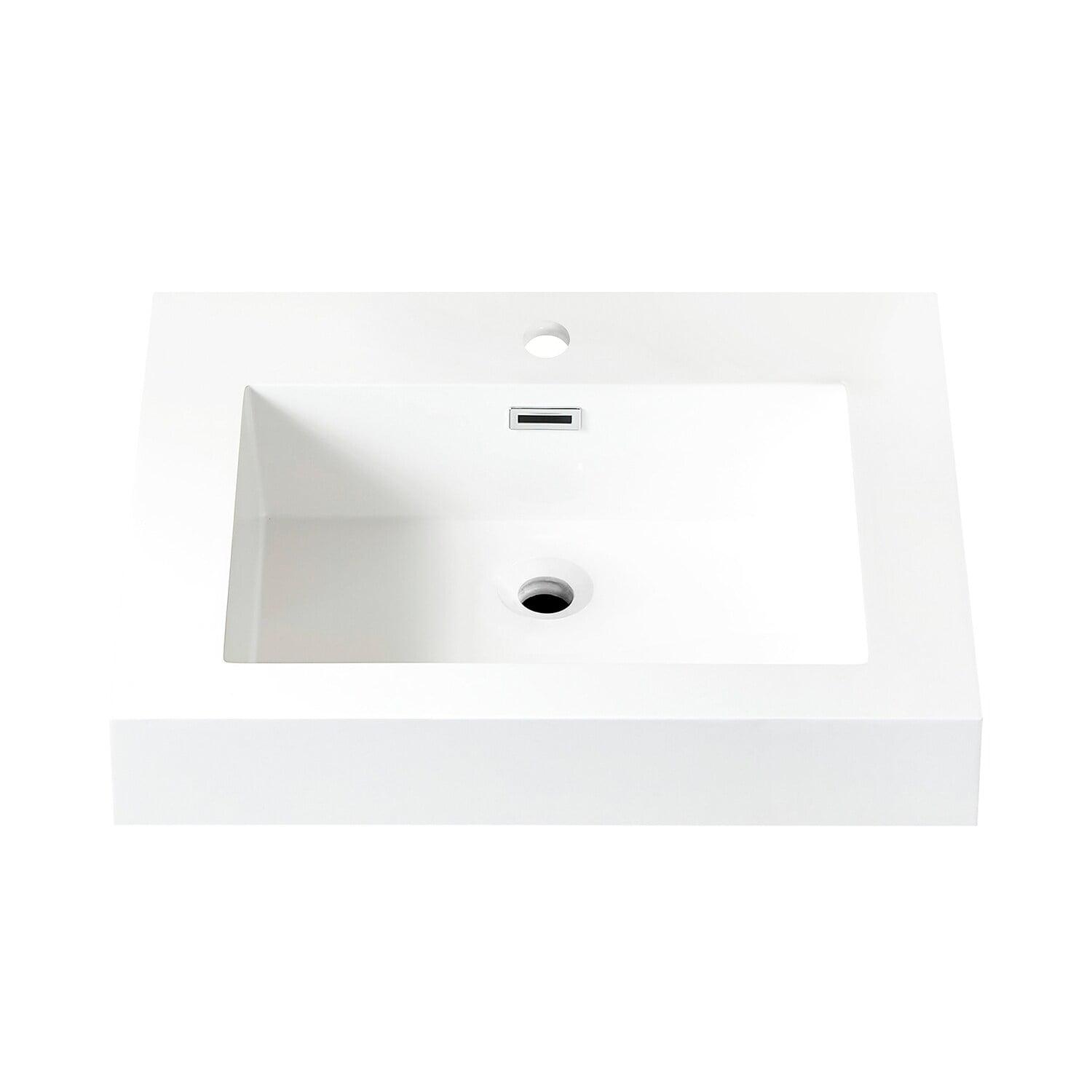 Ablitas 24 in. Rectangular Composite Granite Stone Bathroom Vanity Sink