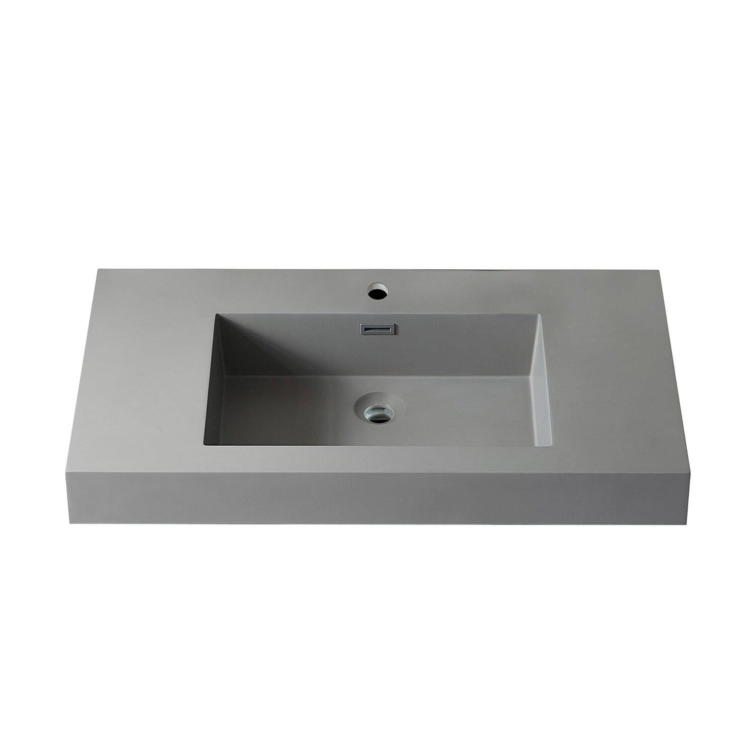 Ablitas 35.8 in. Rectangular Composite Granite Stone Bathroom Vanity Sink