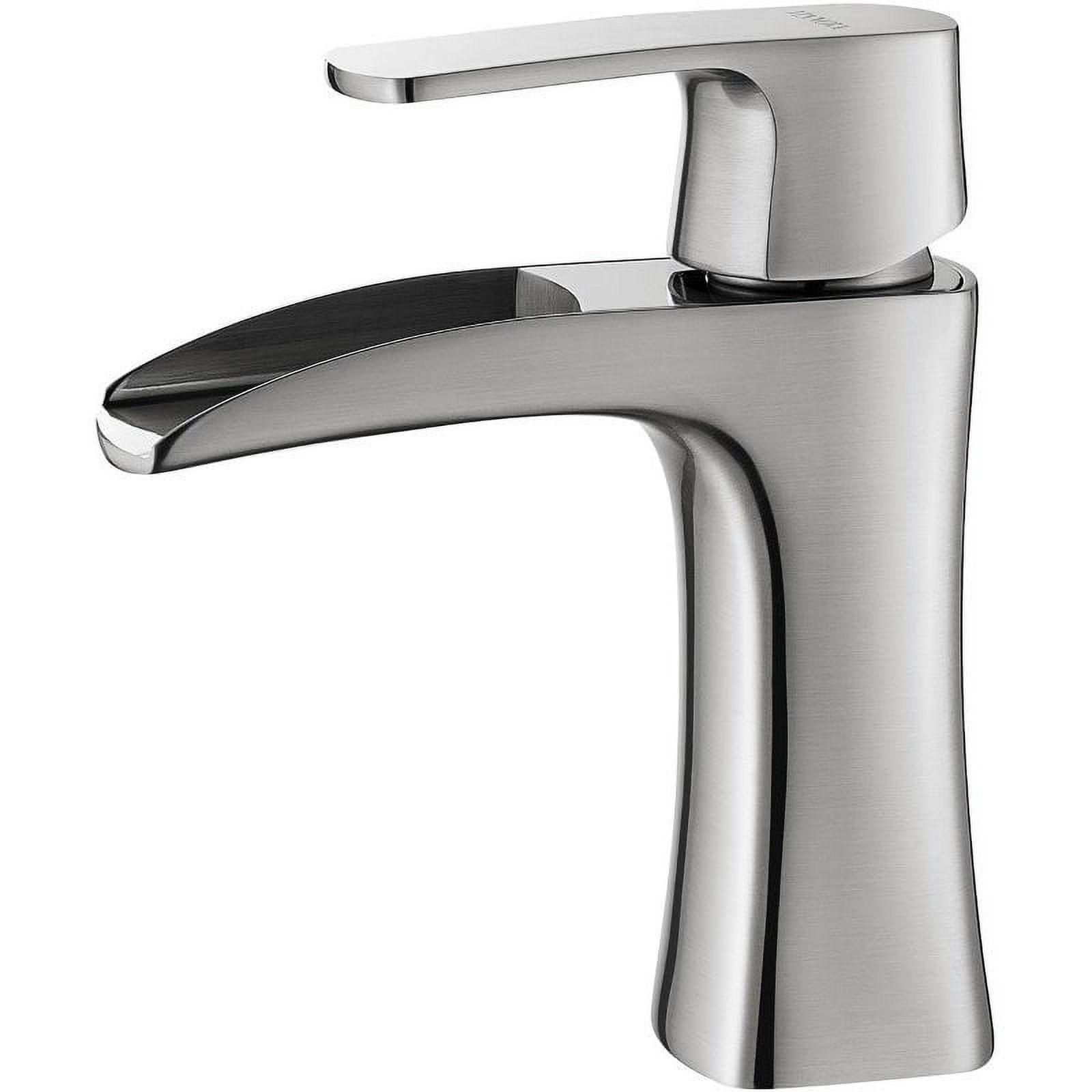 Alessandra 6'' Contemporary Brushed Nickel Waterfall Bathroom Faucet