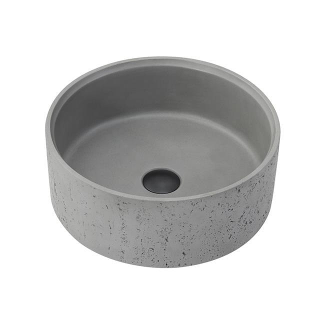 Vinnova 15.4'' Gray Concrete Circular Bathroom Sink