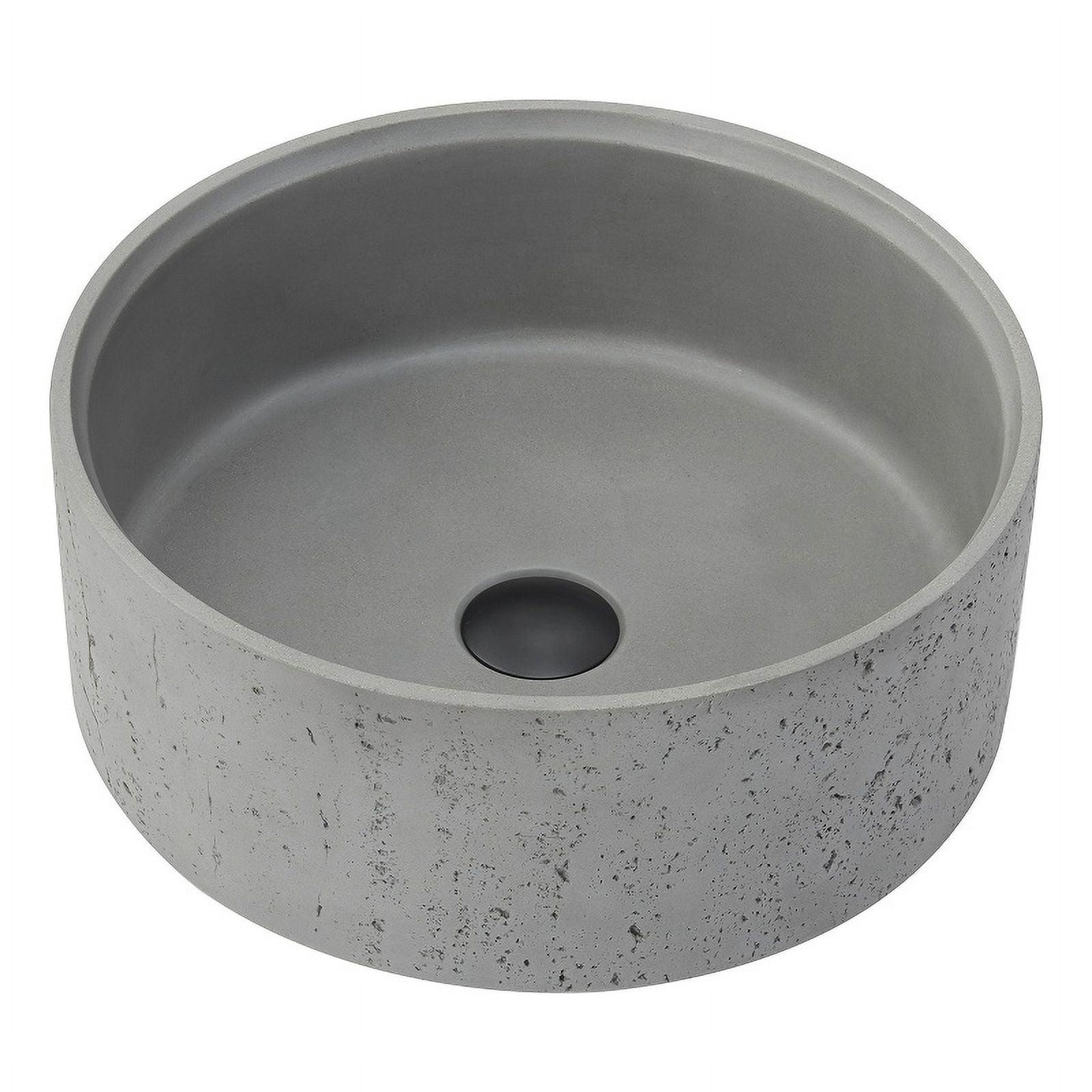 Almonte 15.4'' Circular Industrial Gray Stone Vessel Sink