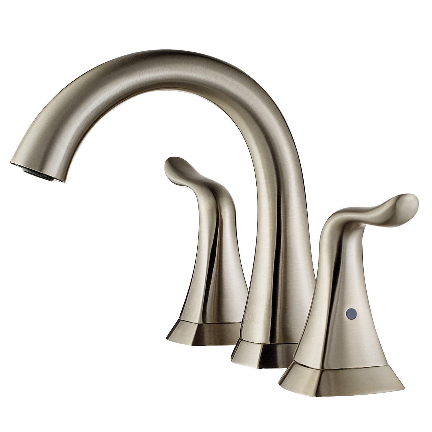 Beverly Satin Nickel Two-Handle Widespread Modern Bathroom Faucet