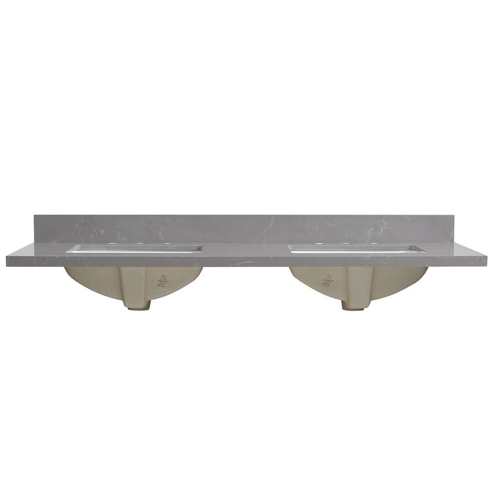Vinnova Jaen 61'' Stone Double Bathroom Vanity Top with Sink