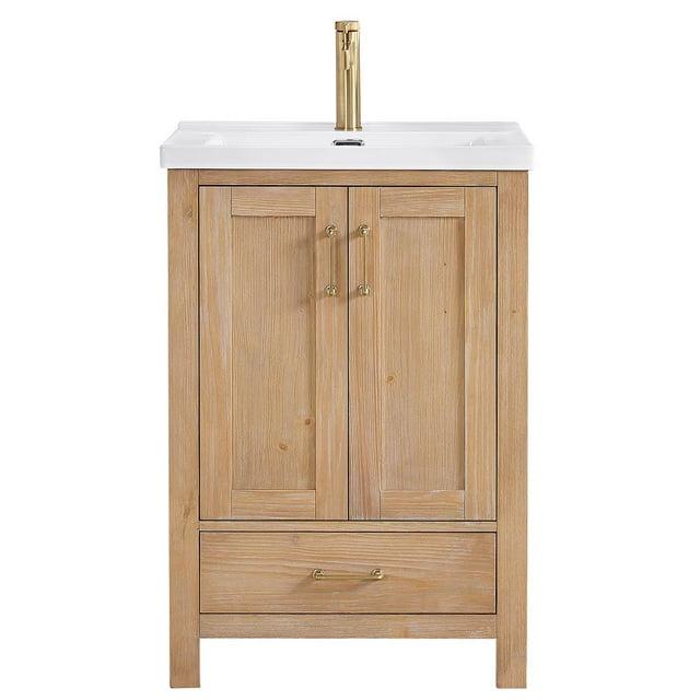 Gela 23.6'' Free-standing Single Bathroom Vanity with Ceramic Vanity Top