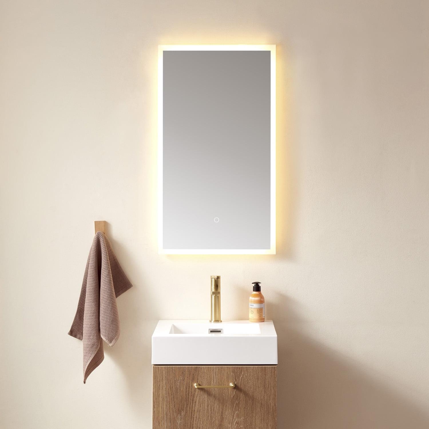 Luxe 18" Soft Glow LED Rectangular Frameless Vanity Mirror