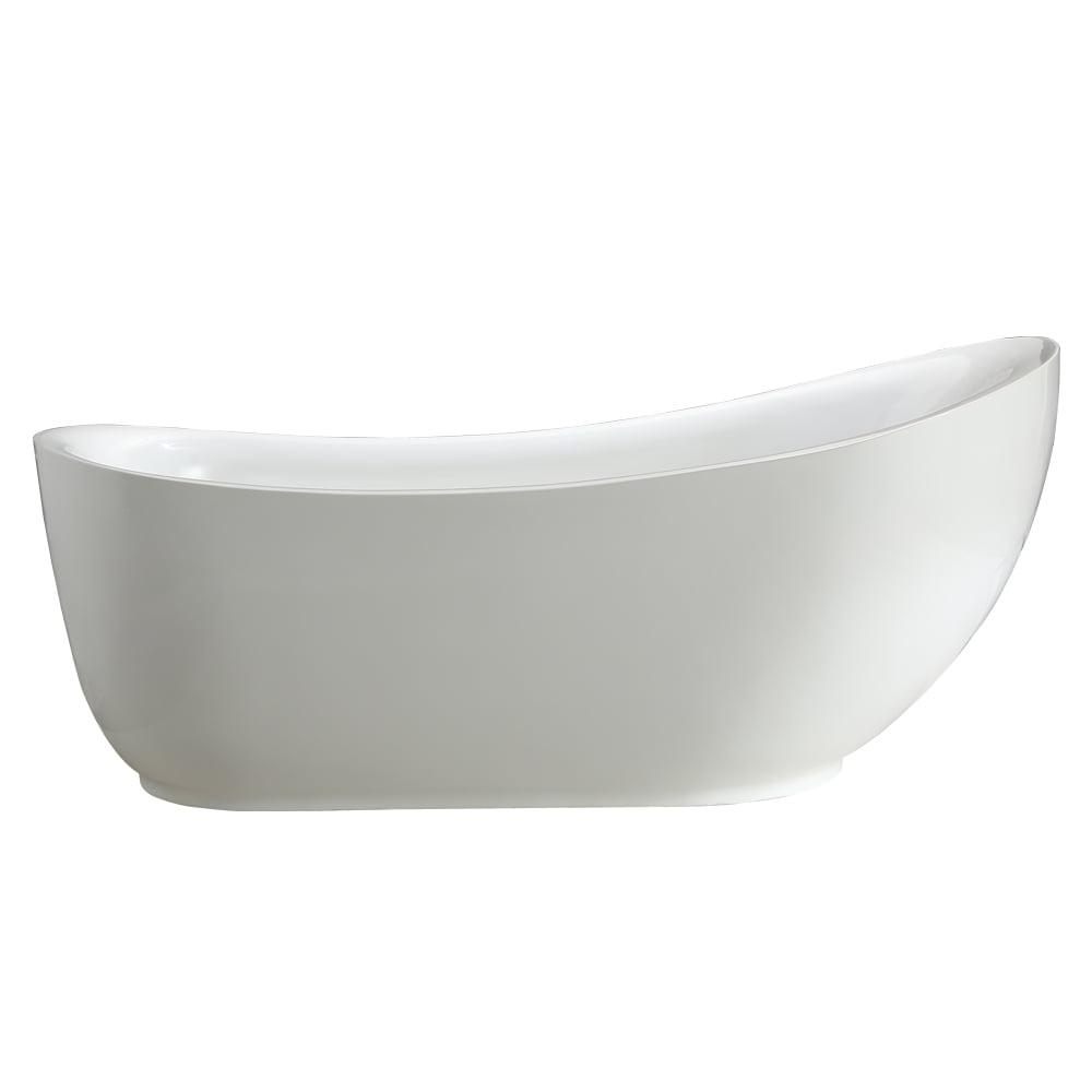 Everlie 71'' x 35'' Freestanding Soaking Acrylic Bathtub