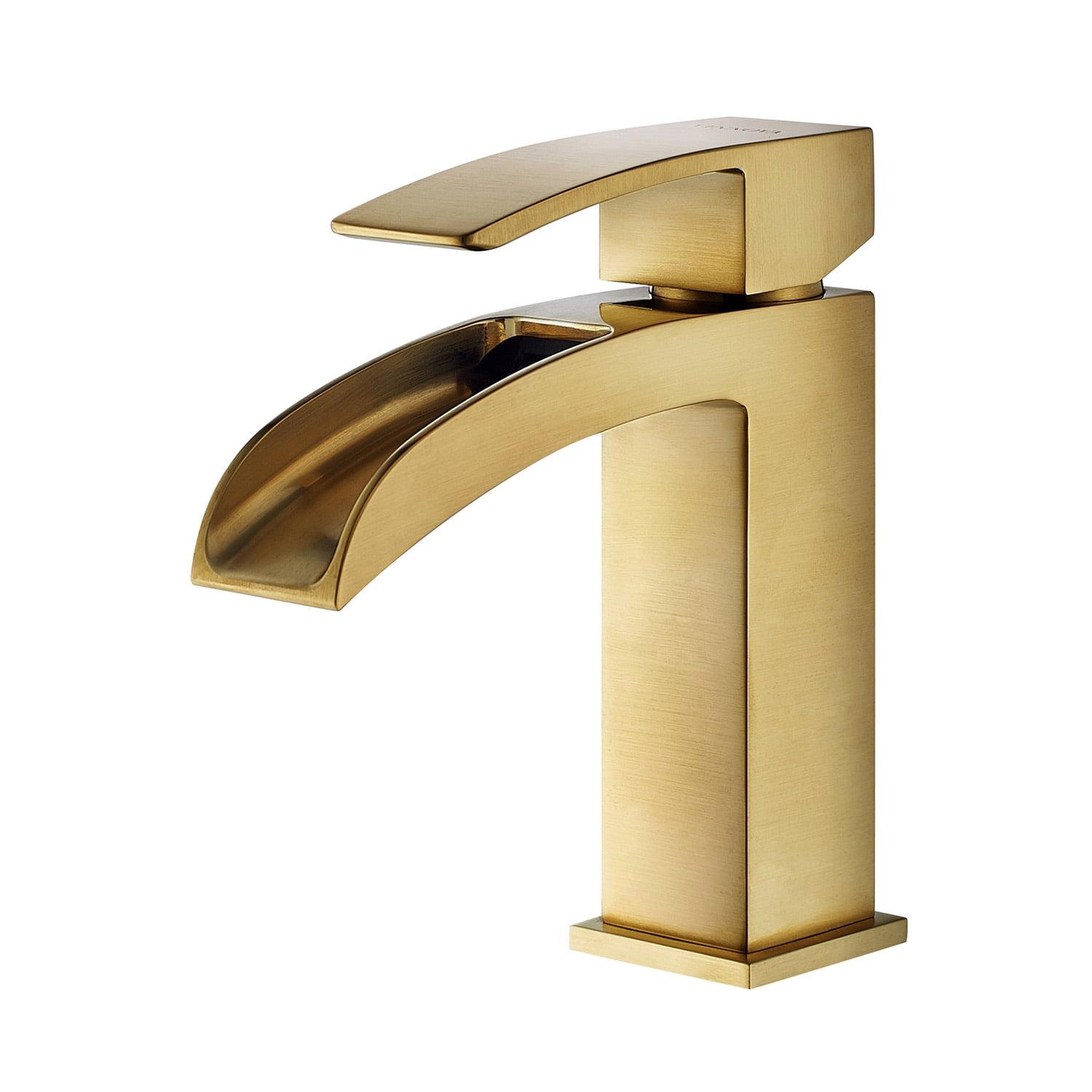 Liberty Brushed Gold Waterfall Single-Handle Bathroom Faucet