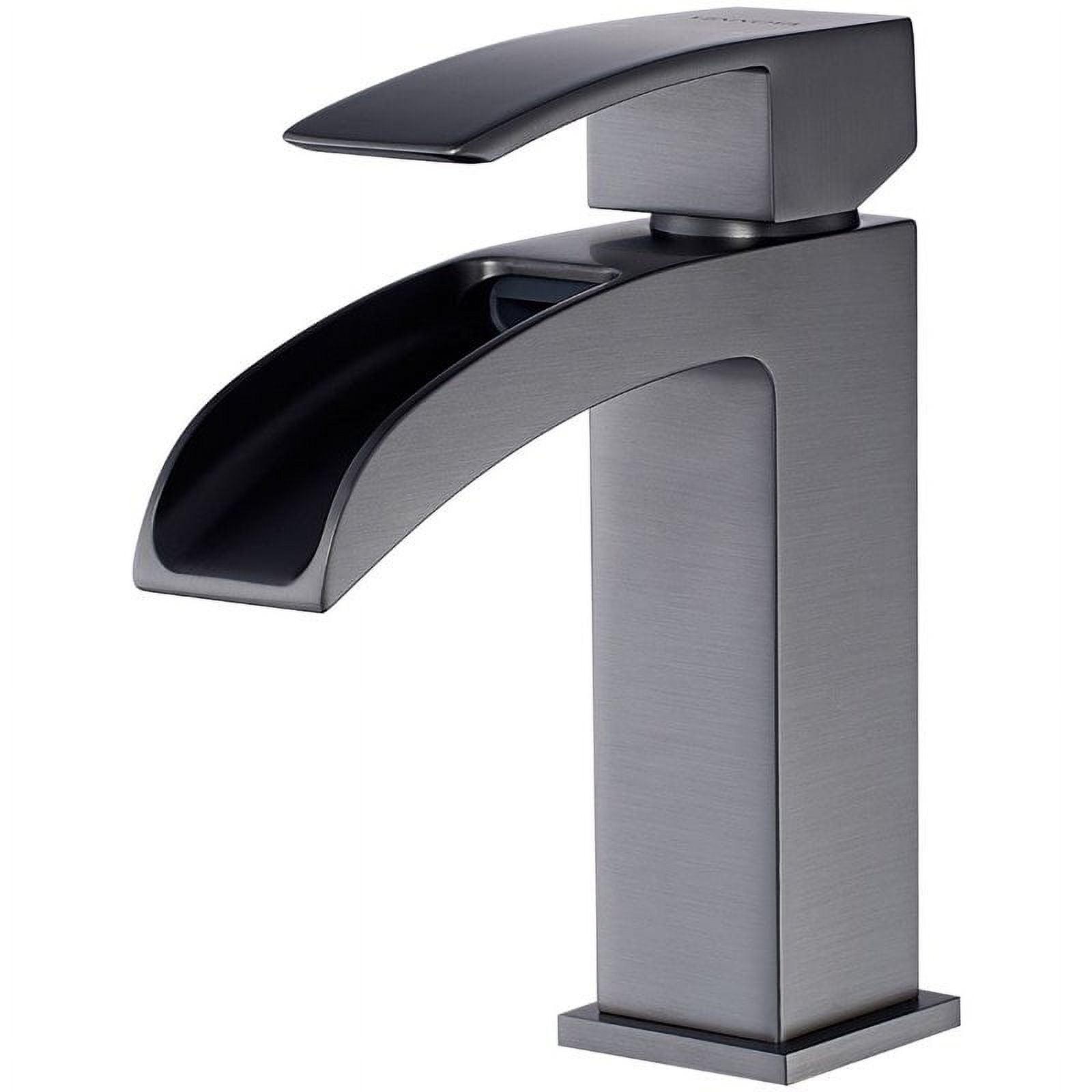 Vinnova Liberty Gunmetal Gray Single-Handle Waterfall Bathroom Faucet