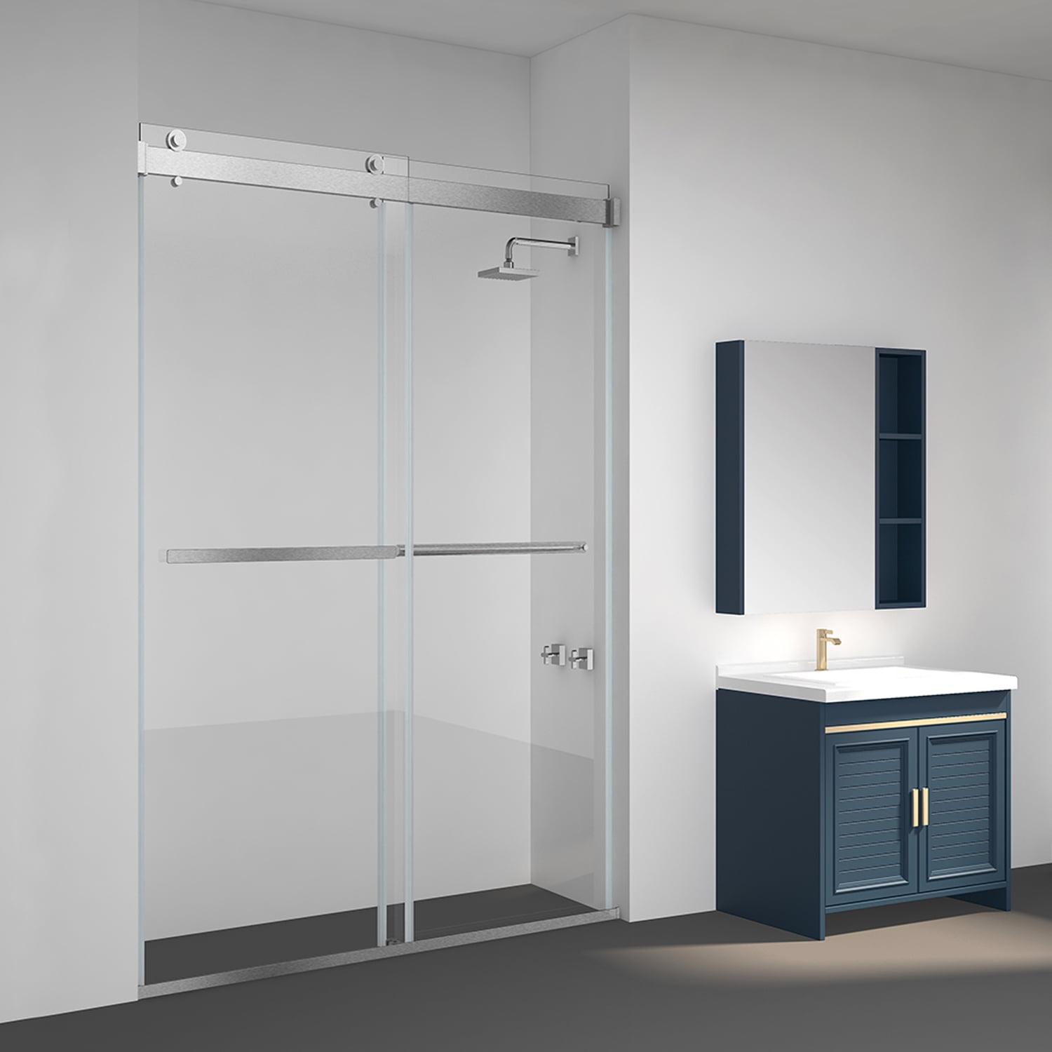 Spezia 44" - 48"W x 76" H Double Sliding Frameless Shower Door