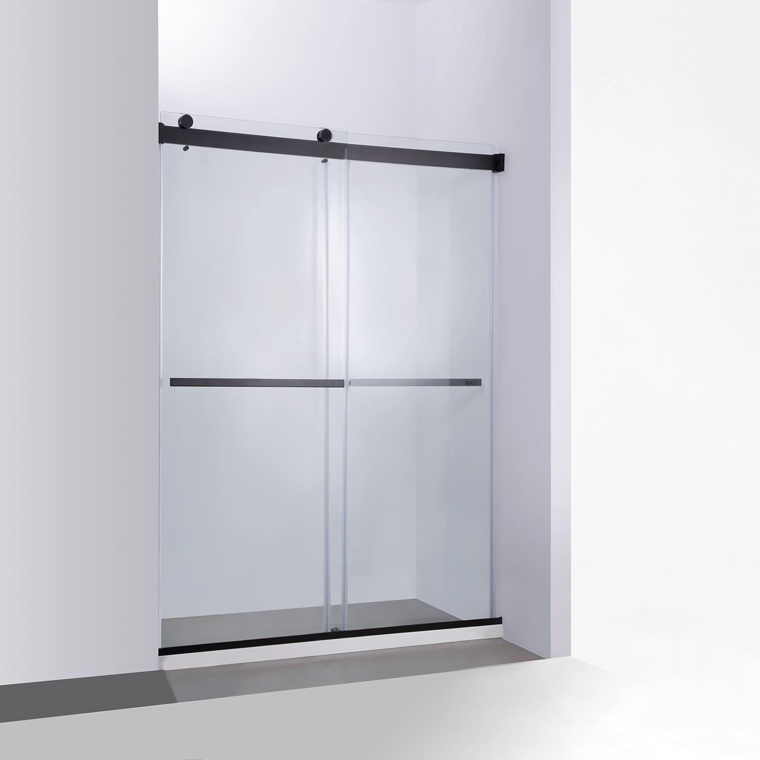 Spezia 52 - 56" W x 76" H Double Sliding Semi- Frameless Shower Door