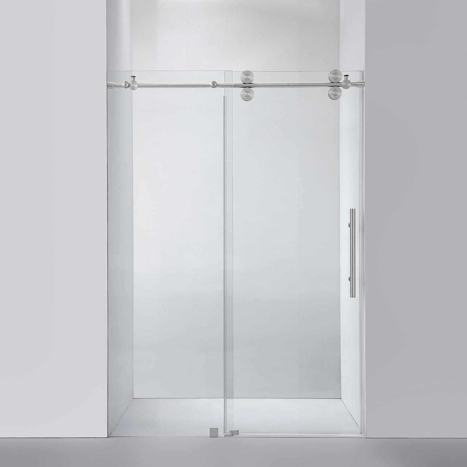 Vinnova 48-52” W x 78” H Sliding Frameless Shower Door 312052-SS-BN