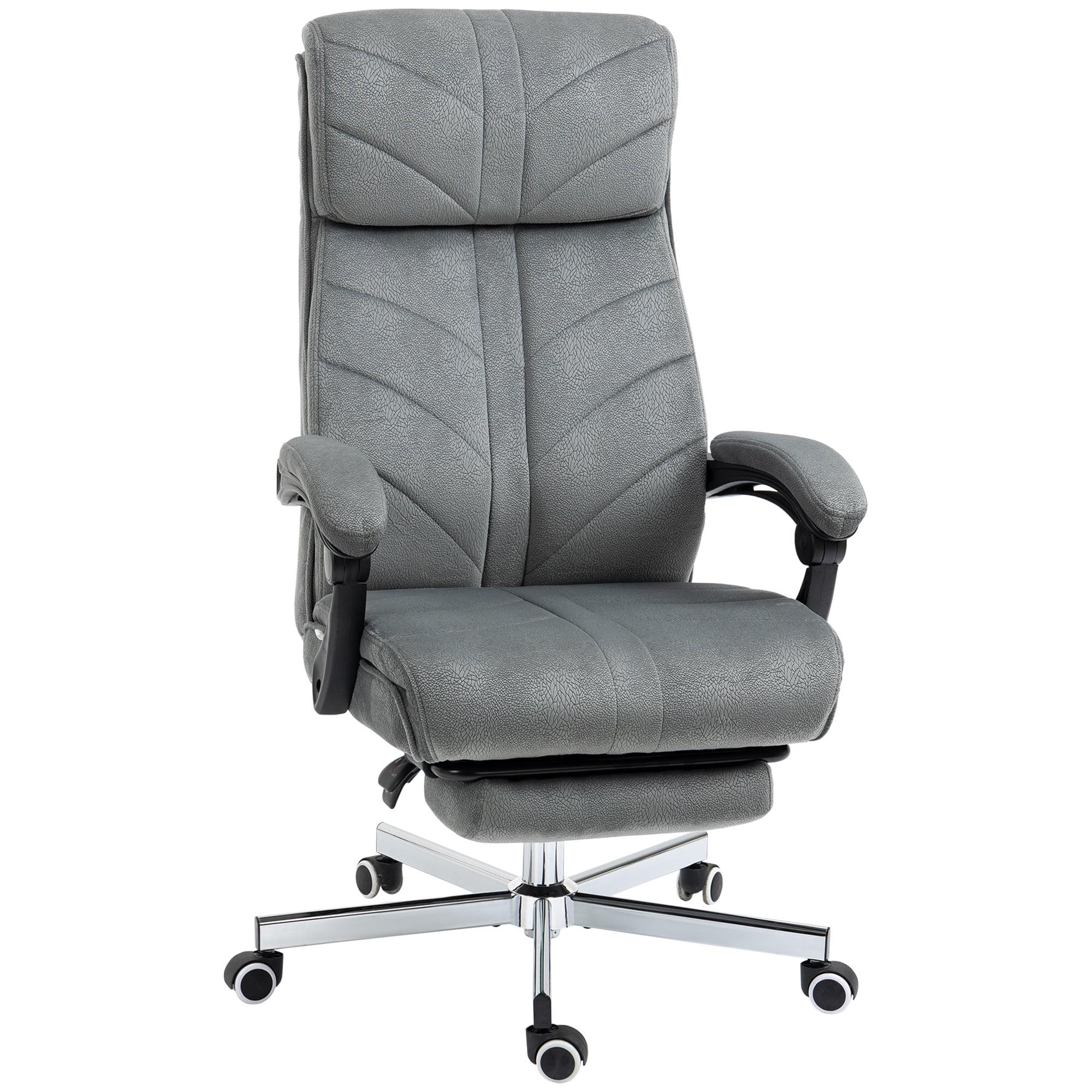 Vinsetto High-Back Ergonomic Office Chair with Footrest, Microfiber Computer Chair with Reclining Function and Armrest, Executive Office Chair