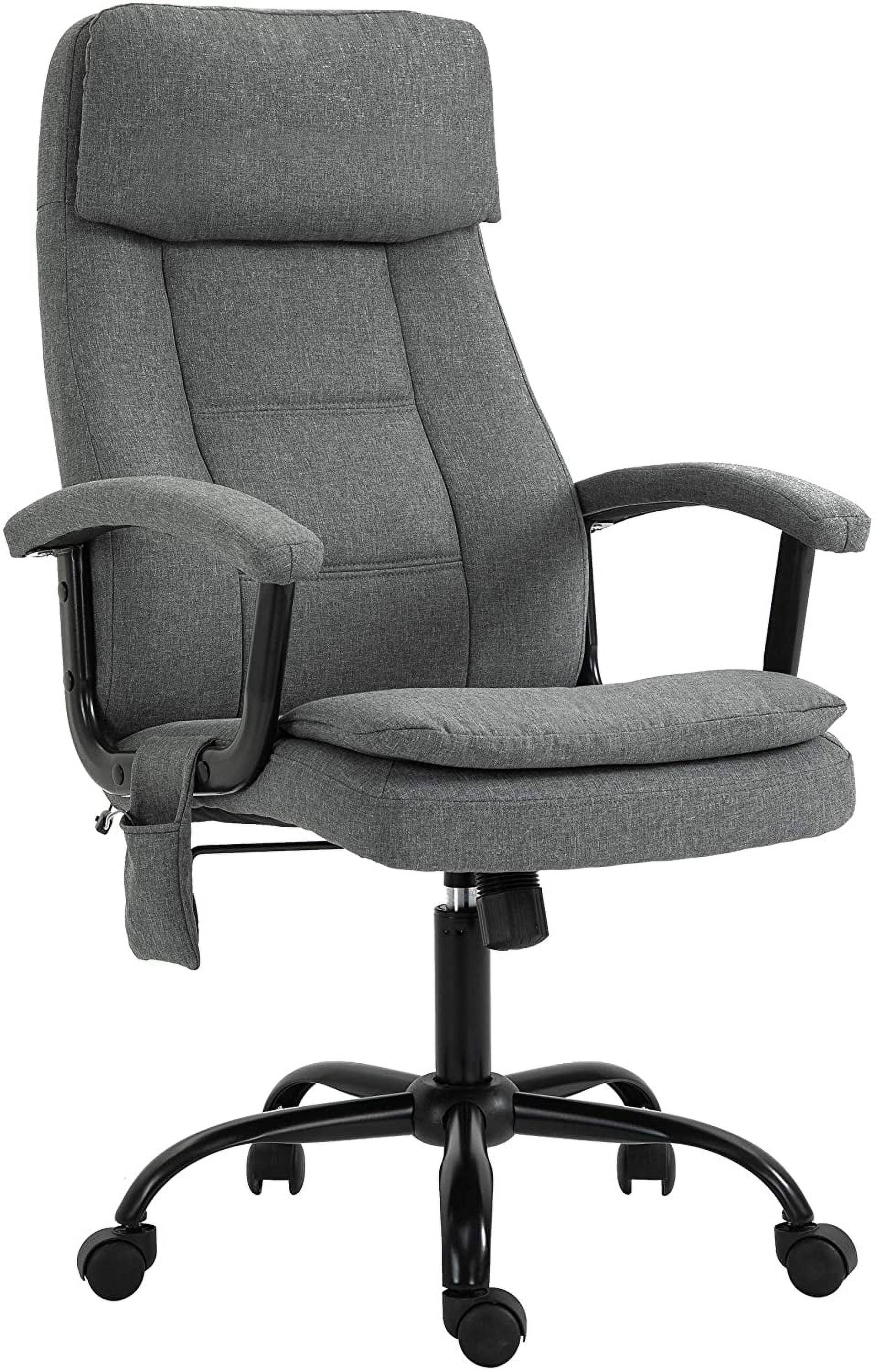 Gray Executive Swivel Office Chair with Fixed Arms