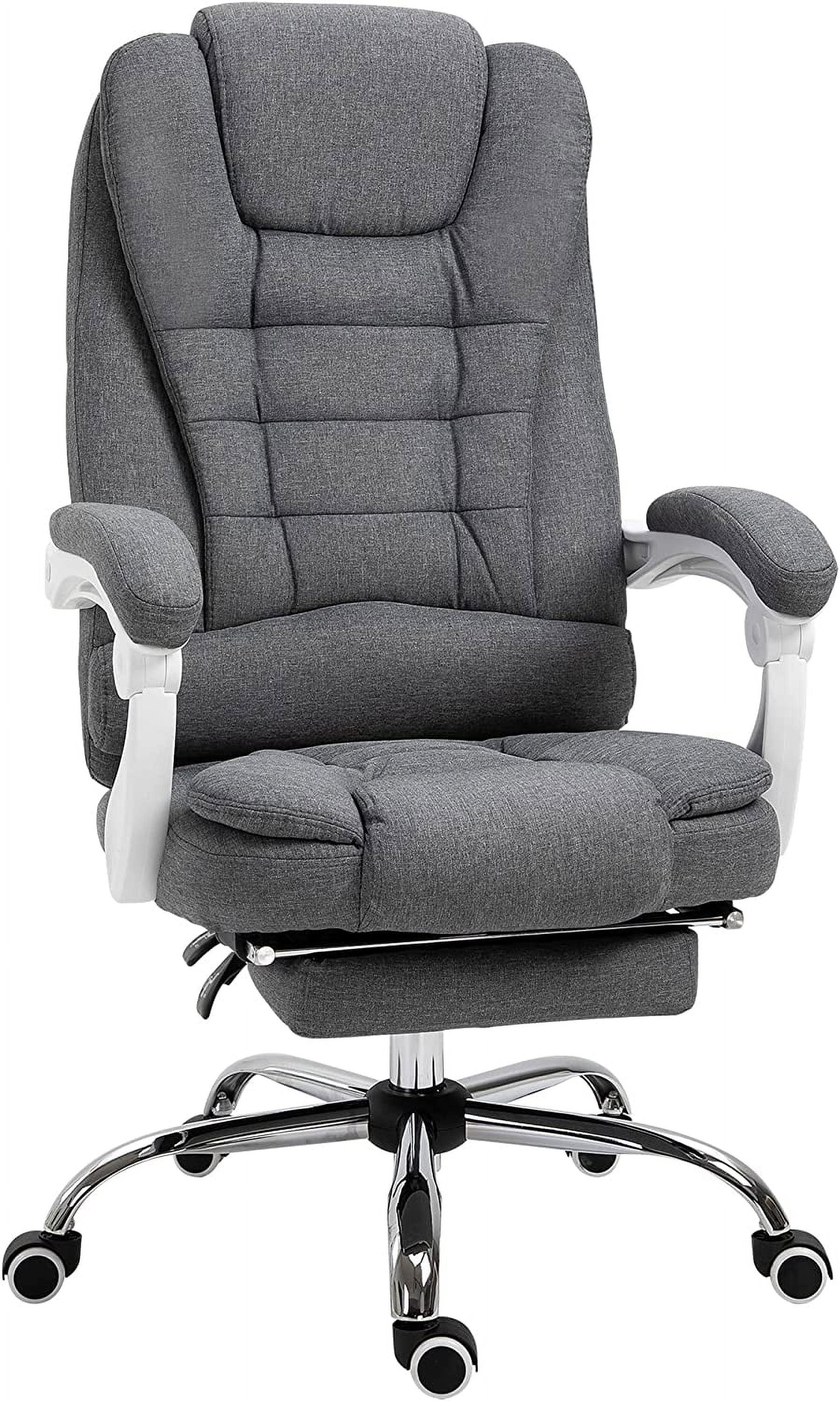 Dark Gray High-Back Fabric Executive Swivel Chair with Fixed Arms