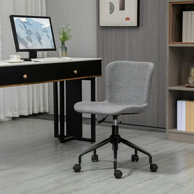 Vinsetto Home Office Chair, Swivel Task Chair with Adjustable Height and Armless Design for Small Space, Living Room, Bedroom, Gray