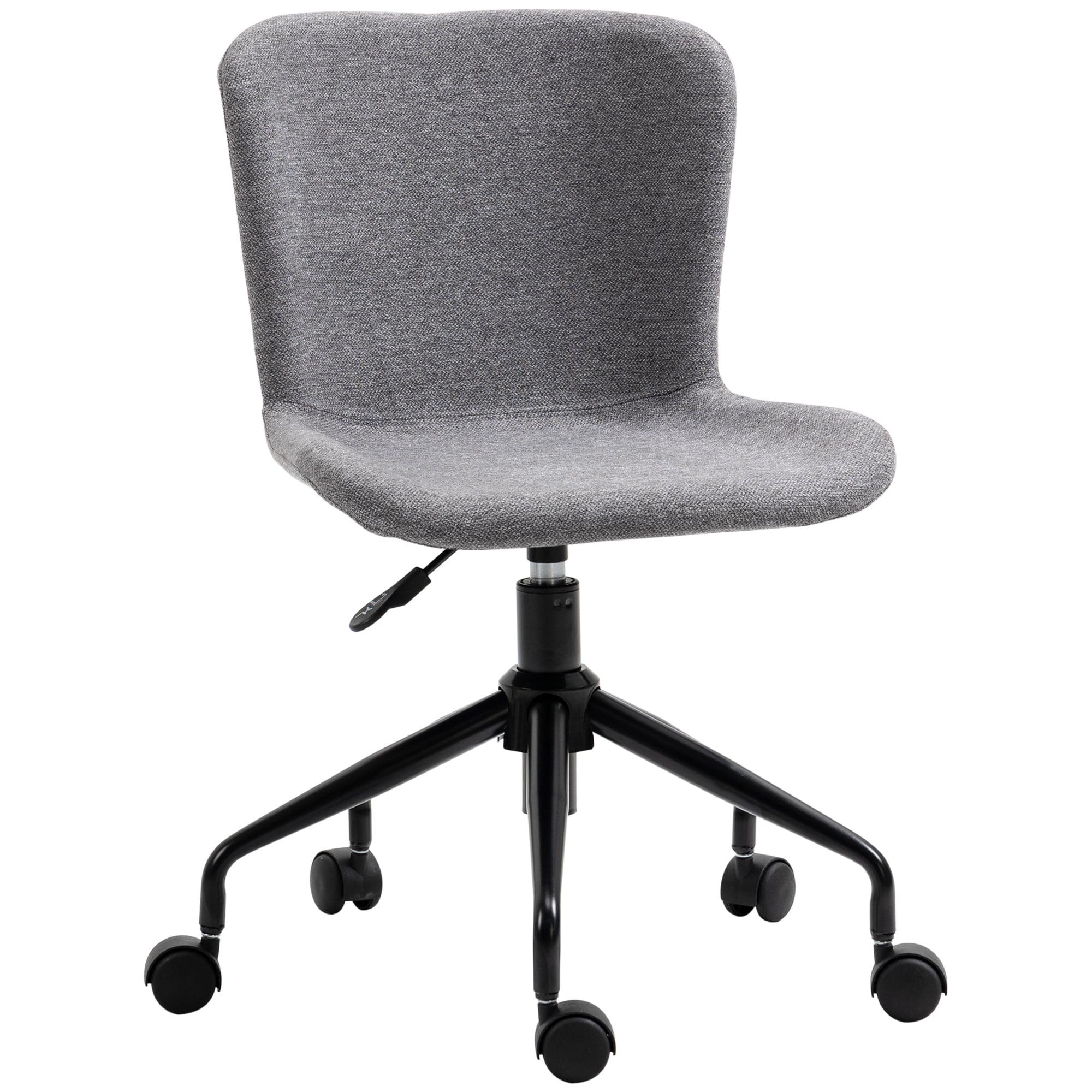 Vinsetto Home Office Chair, Swivel Task Chair with Adjustable Height and Armless Design for Small Space, Living Room, Bedroom, Gray