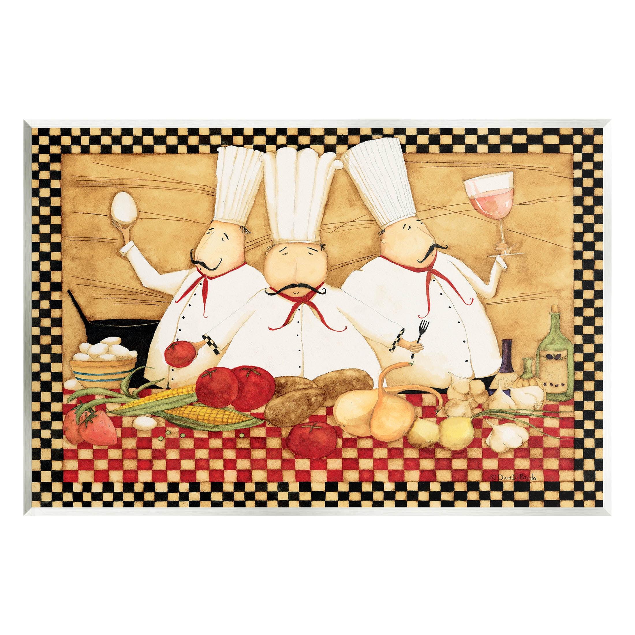 Stupell Industries " Vintage Chefs Checkered Kitchen " by Dan DiPaolo