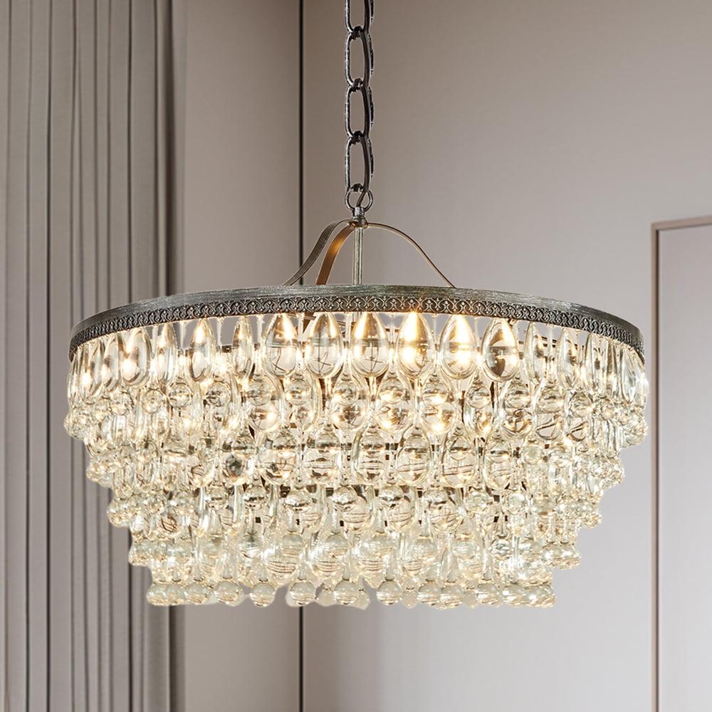 Clarissa Crystal Round Chandelier (19"-28")