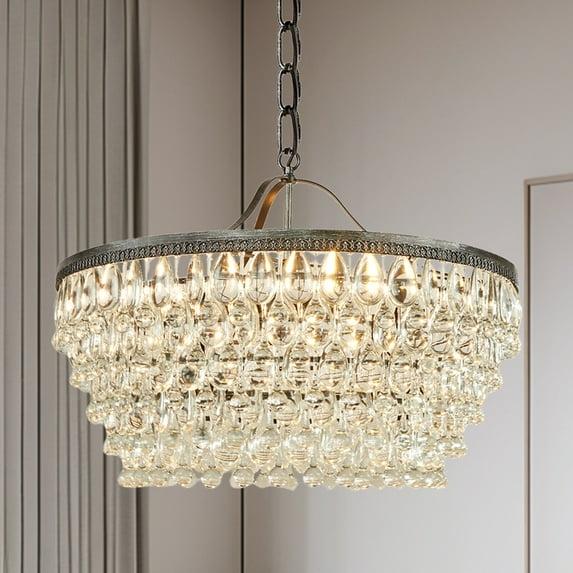 Clarissa Crystal Round Chandelier (19"-28")