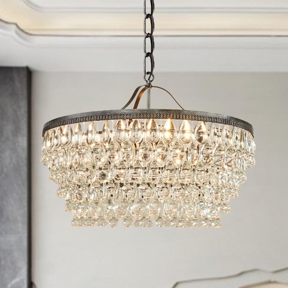 Clarissa Crystal Round Chandelier (19"-28")