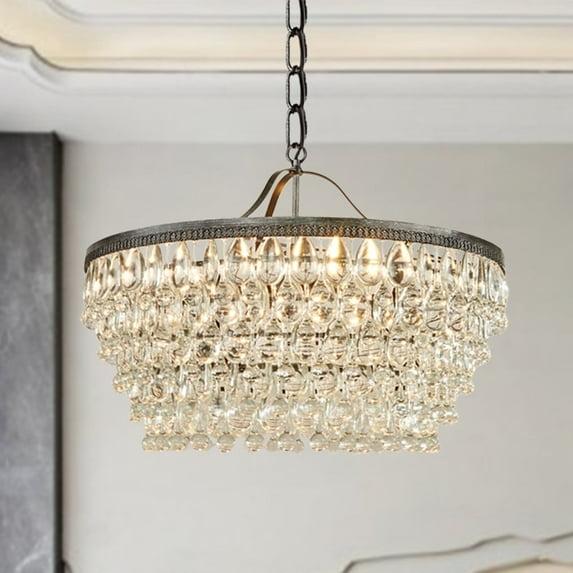 Clarissa Crystal Round Chandelier (19"-28")