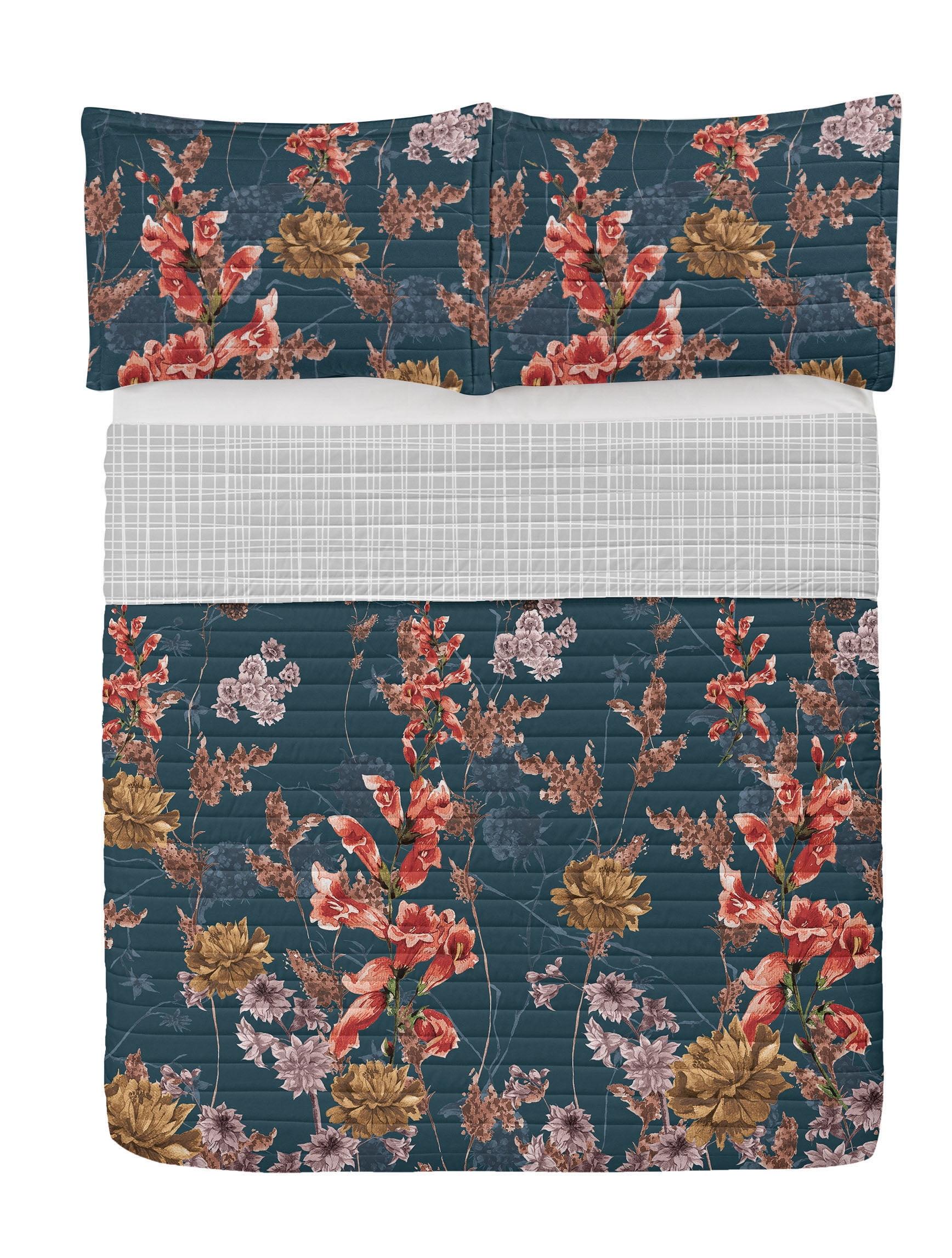 Ambesonne Microfiber Reversible 3 Piece Coverlet/Bedspread Set