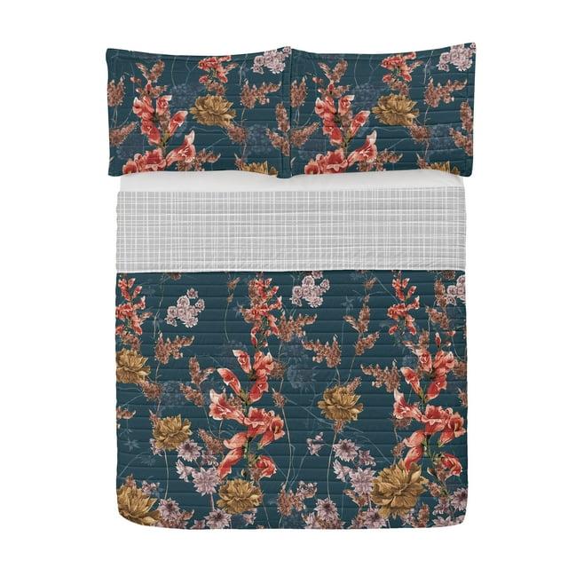 Ambesonne Microfiber Reversible 3 Piece Coverlet/Bedspread Set