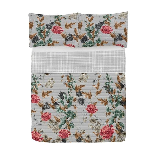 Ambesonne Microfiber Reversible 3 Piece Coverlet/Bedspread Set
