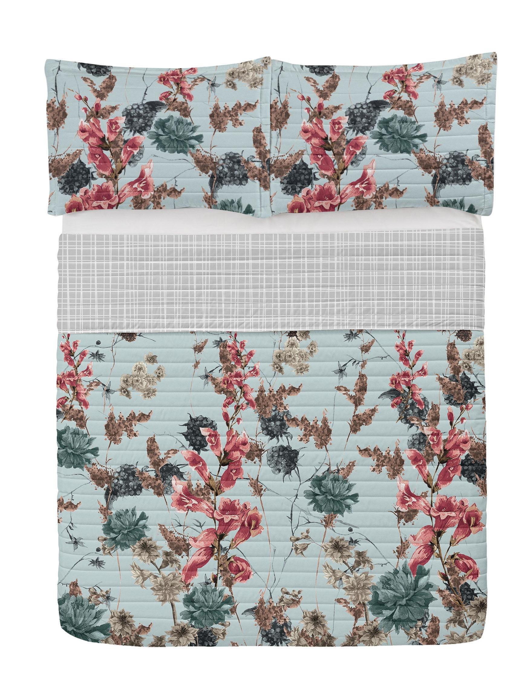 Ambesonne Microfiber Reversible 3 Piece Coverlet/Bedspread Set