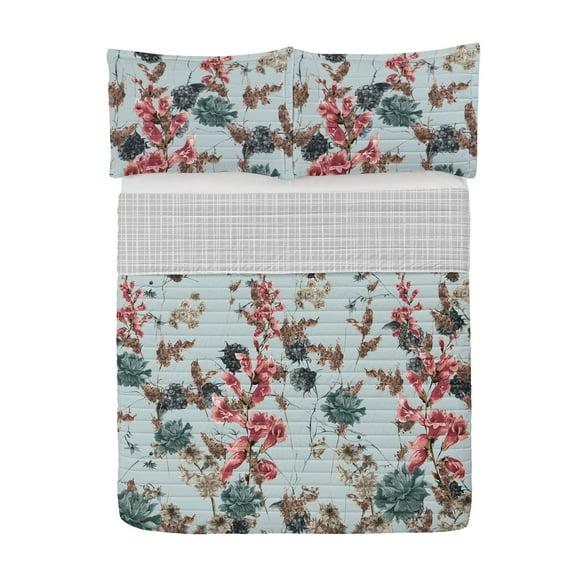 Ambesonne Microfiber Reversible 3 Piece Coverlet/Bedspread Set