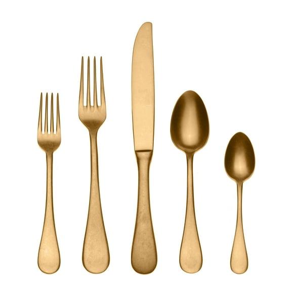 Vintage 5 piece Flatware set by Mepra - Gold