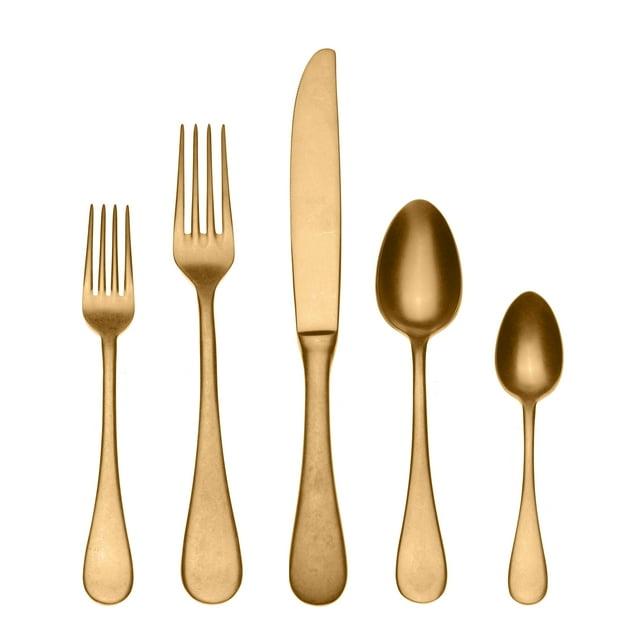 Vintage 5 piece Flatware set by Mepra - Gold