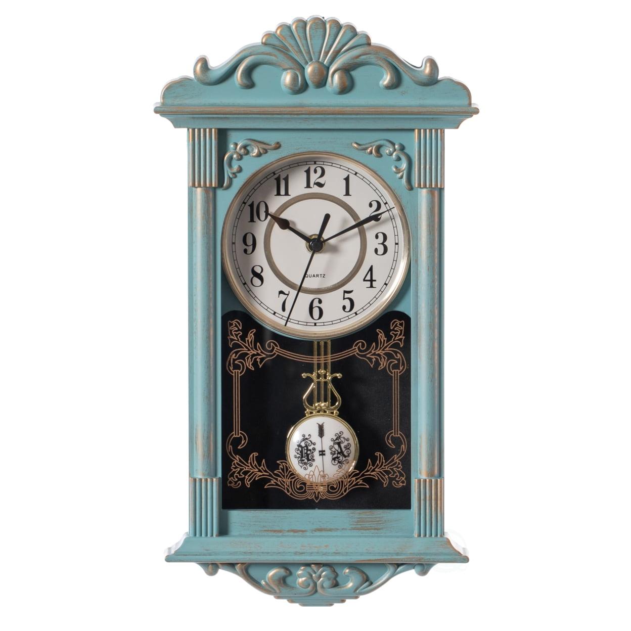 White French Provincial Plastic Pendulum Wall Clock