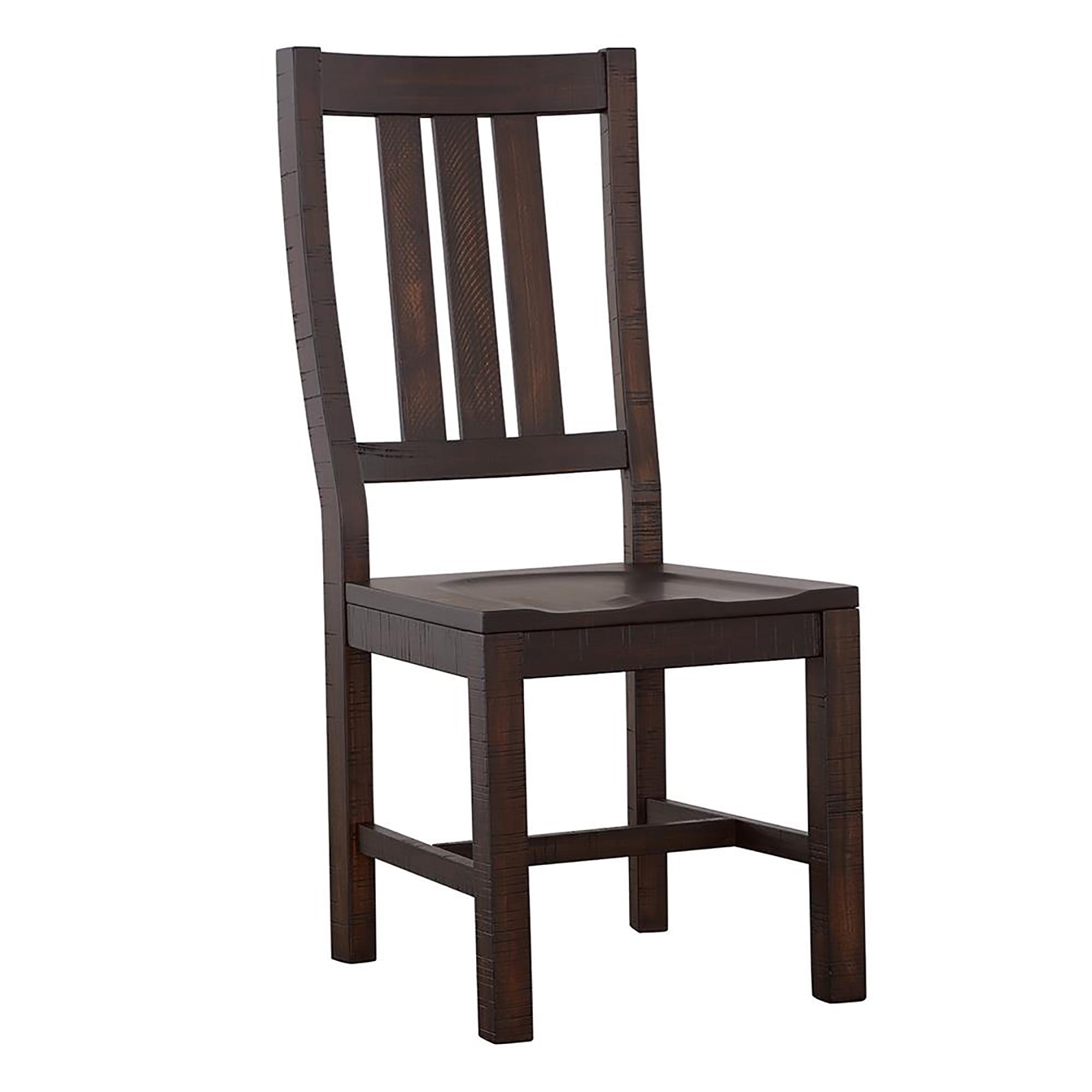 Transitional High Slat-Back Side Chair in Vintage Java, Set of 2