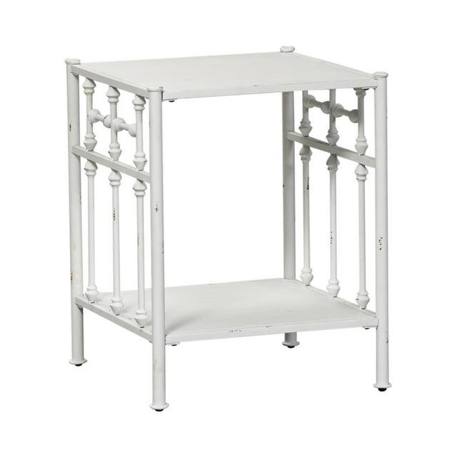 Vintage Series Metal Open Night Stand - Antique White